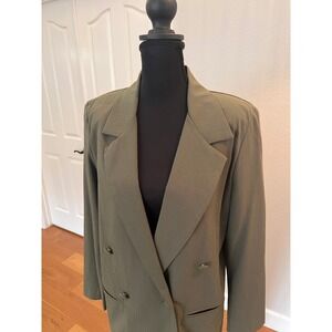 Vtg Toni Garment for CC Magic Pantsuit Womens 8 Olive Green 80s Vintage 2PC Set